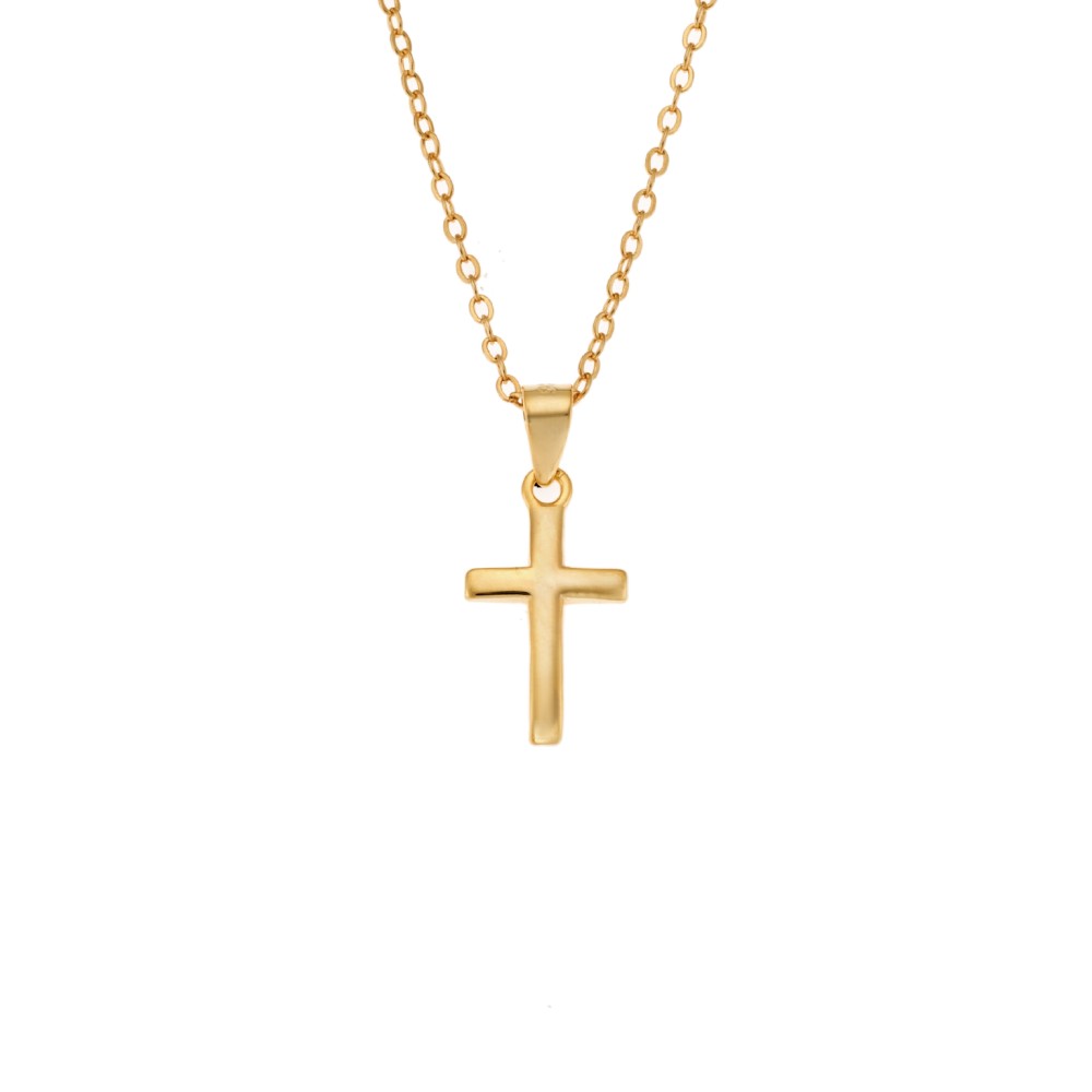 Μοτίφ Senza από επιχρυσωμένο ασήμι 925, σταυρός - SSR3355GD