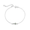 Βραχιόλι Senza Silver 925, σταυρός με πράσινα & λευκά ζιργκόν διπλής όψης - SSR3382SGN