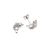 Σκουλαρίκια Senza ασήμι 925, ψαράκι με λευκά ζιργκόν - SSR3481SR