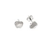 Σκουλαρίκια Senza ασήμι 925, μηλαράκι με λευκά ζιργκόν - SSR3507SR