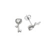 Σκουλαρίκια Senza ασήμι 925, κλειδί με καρδιά και λευκά ζιργκόν - SSR3535SR