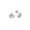 Σκουλαρίκια Senza ασήμι 925, κύκνος σε αστεράκι με λευκά ζιργκόν - SSR3547SR