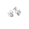 Σκουλαρίκια Senza ασήμι 925, κύκνος με λευκά ζιργκόν - SSR3552SR