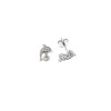 Σκουλαρίκια Senza ασήμι 925, δελφινάκι με λευκά ζιργκόν - SSR3553SR