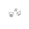 Σκουλαρίκια Senza ασήμι 925, αρκουδάκι με ροζ μάτια και λευκά ζιργκόν - SSR3559SPK