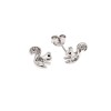 Σκουλαρίκια Senza ασήμι 925, σκιουράκι με λευκά ζιργκόν - SSR3591SR