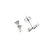 Σκουλαρίκια Senza ασήμι 925, τριγωνάκια με λευκά ζιργκόν - SSR3597SR