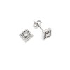Σκουλαρίκια Senza ασήμι 925, τετράγωνο με λευκά ζιργκόν - SSR3600SR