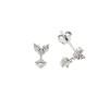 Σκουλαρίκια Senza ασήμι 925, βέλος με λευκά ζιργκόν - SSR3619SR