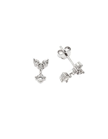 Σκουλαρίκια Senza ασήμι 925, βέλος με λευκά ζιργκόν - SSR3619SR