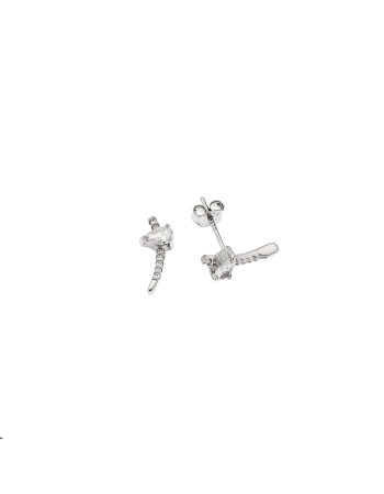 Σκουλαρίκια Senza ασήμι 925, με λευκά ζιργκόν - SSR3625SR