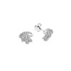 Σκουλαρίκια Senza ασήμι 925, φτερά με λευκά ζιργκόν - SSR3636SR