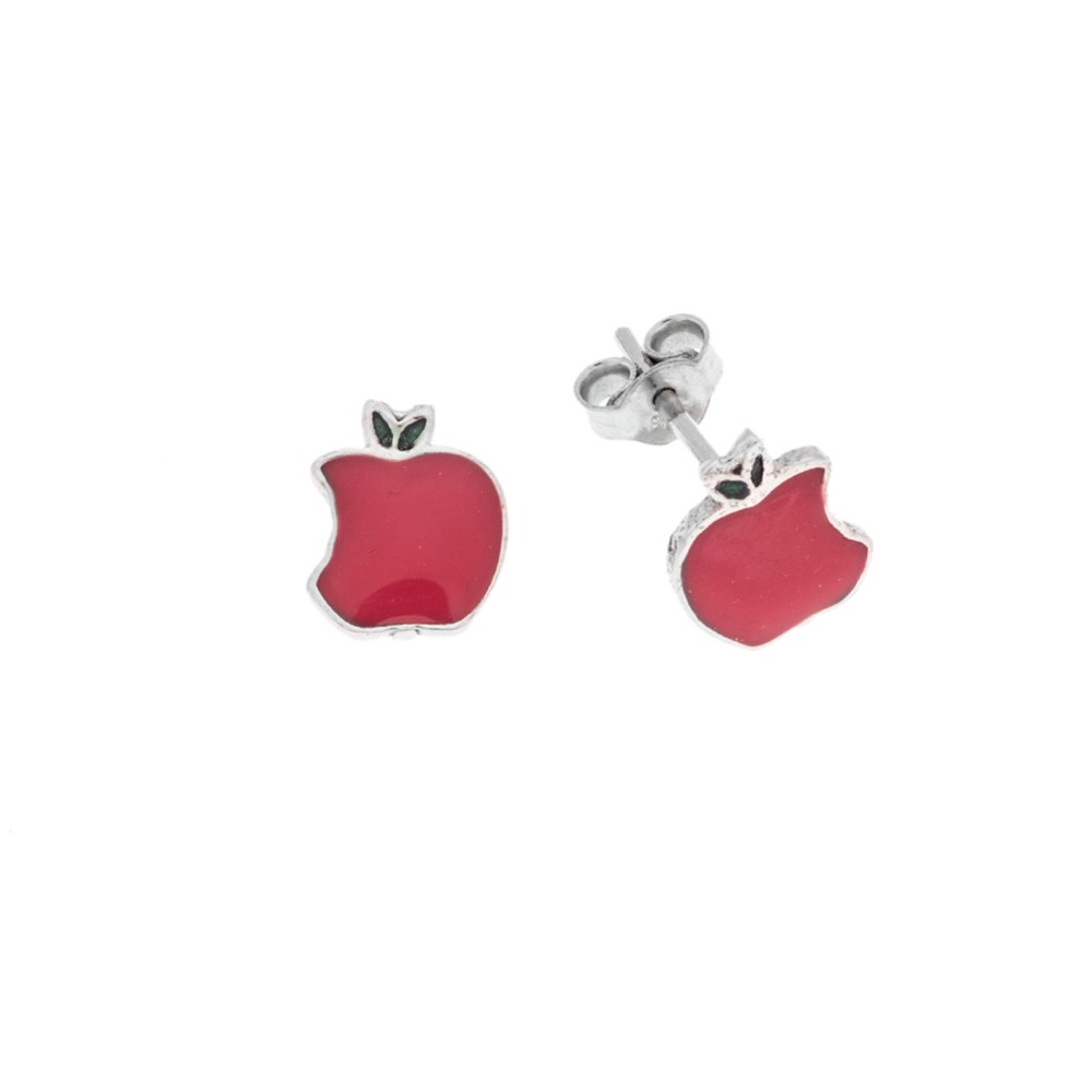 Σκουλαρίκια Senza από ασήμι 925, με μηλαράκι - SSR3644SR