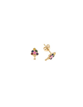 Σκουλαρίκια Senza από επιχρυσωμένο ασήμι 925, με μπαλόνια - SSR3648GD