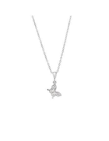 Μενταγιόν Senza από ασήμι 925, με λευκή πεταλούδα - SSR3659SR
