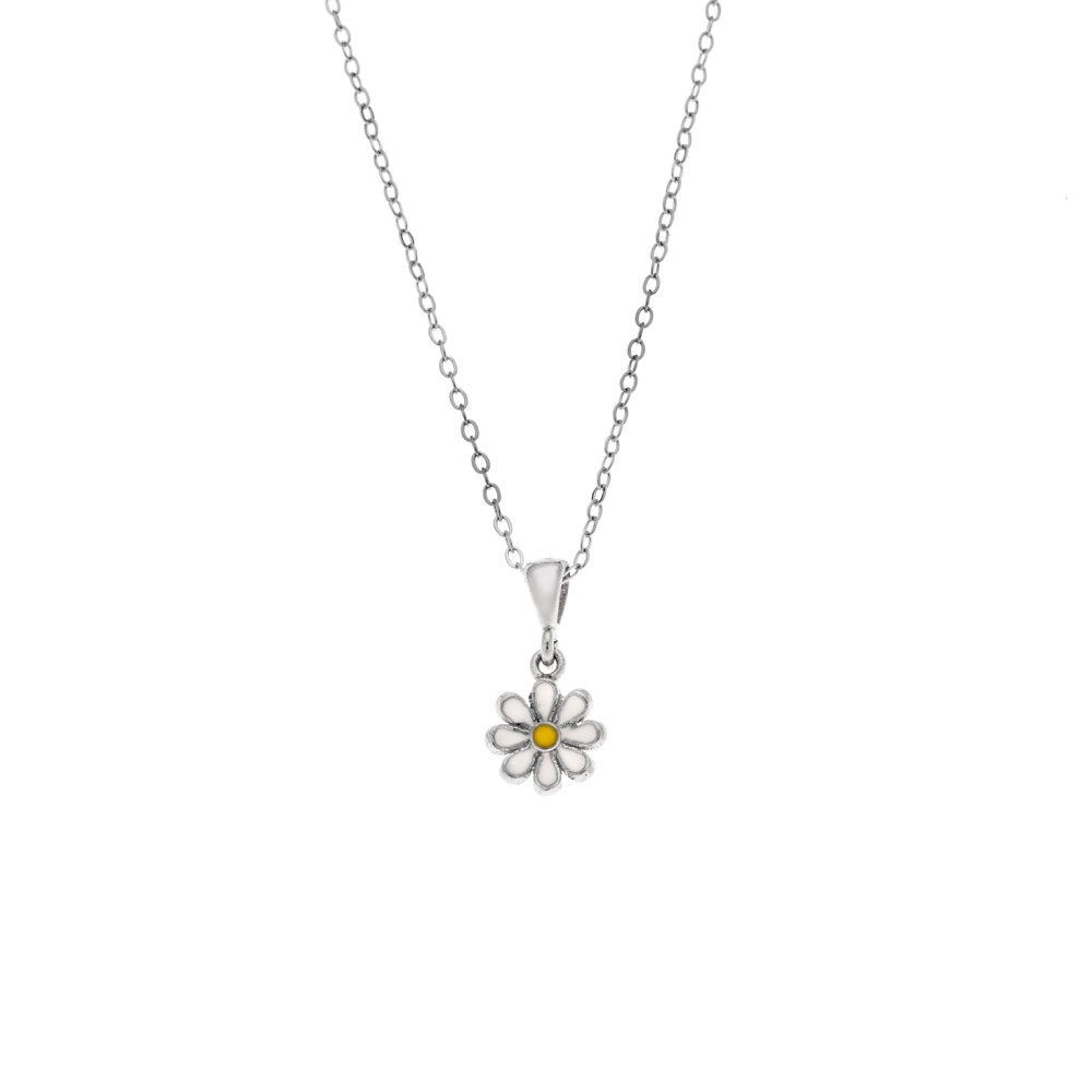 Μενταγιόν Senza από ασήμι 925, με μαργαρίτα - SSR3662SR