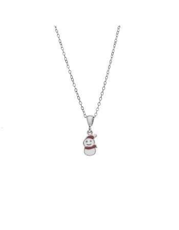 Μενταγιόν Senza από ασήμι 925, με χιονάνθρωπο - SSR3663SR