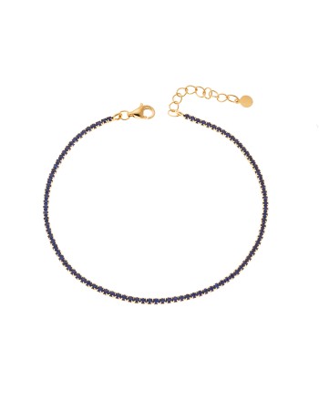 Βραχιόλι Senza από επιχρυσωμένο ασήμι 925, Ριβιέρα με κόκκινα ζιργκόν - SSR3672-2GBL