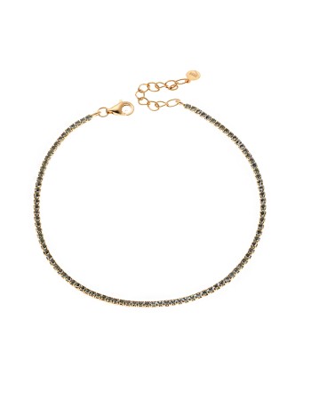 Βραχιόλι Senza από επιχρυσωμένο ασήμι 925, Ριβιέρα με γαλάζια ζιργκόν - SSR3672-2GLB