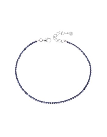 Βραχιόλι Senza από ασήμι 925, Ριβιέρα με μπλε ζιργκόν - SSR3672-2SBL