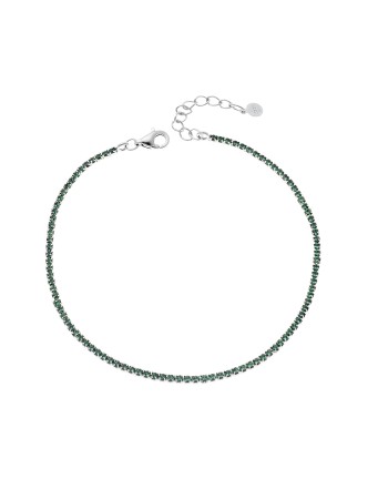 Βραχιόλι Senza από ασήμι 925, Ριβιέρα με πράσινα ζιργκόν - SSR3672-2SGN