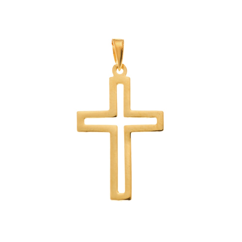 Μοτίφ Senza από επιχρυσωμένο ασήμι 925, σταυρός διπλής όψης - SSR3683GD