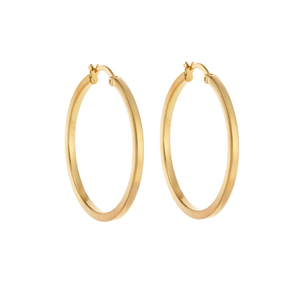 Σκουλαρίκια Γυναικεία Senza από επιχρυσωμένο ασήμι 925, κρίκος - SSR3695-3GD