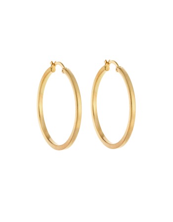 Σκουλαρίκια Γυναικεία Senza από επιχρυσωμένο ασήμι 925, κρίκος - SSR3695-3GD