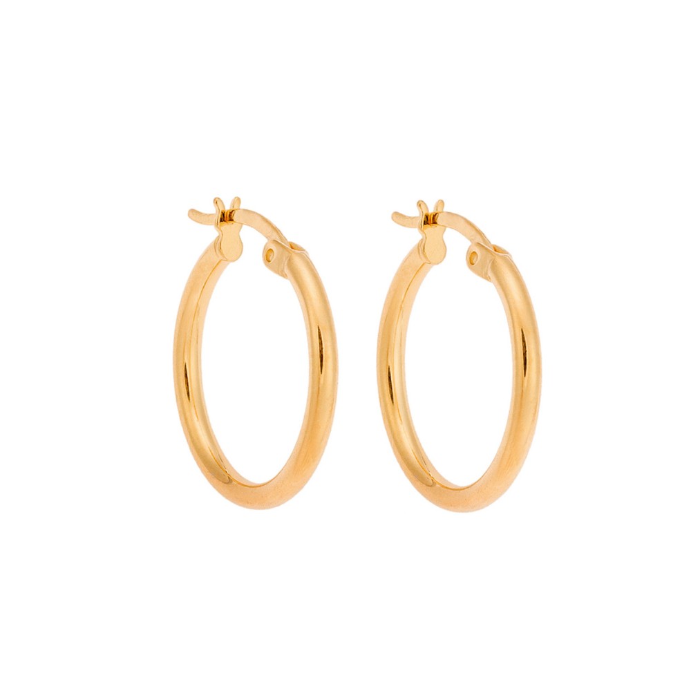 Σκουλαρίκια Γυναικεία Senza από επιχρυσωμένο ασήμι 925, κρίκος - SSR3696-1GD