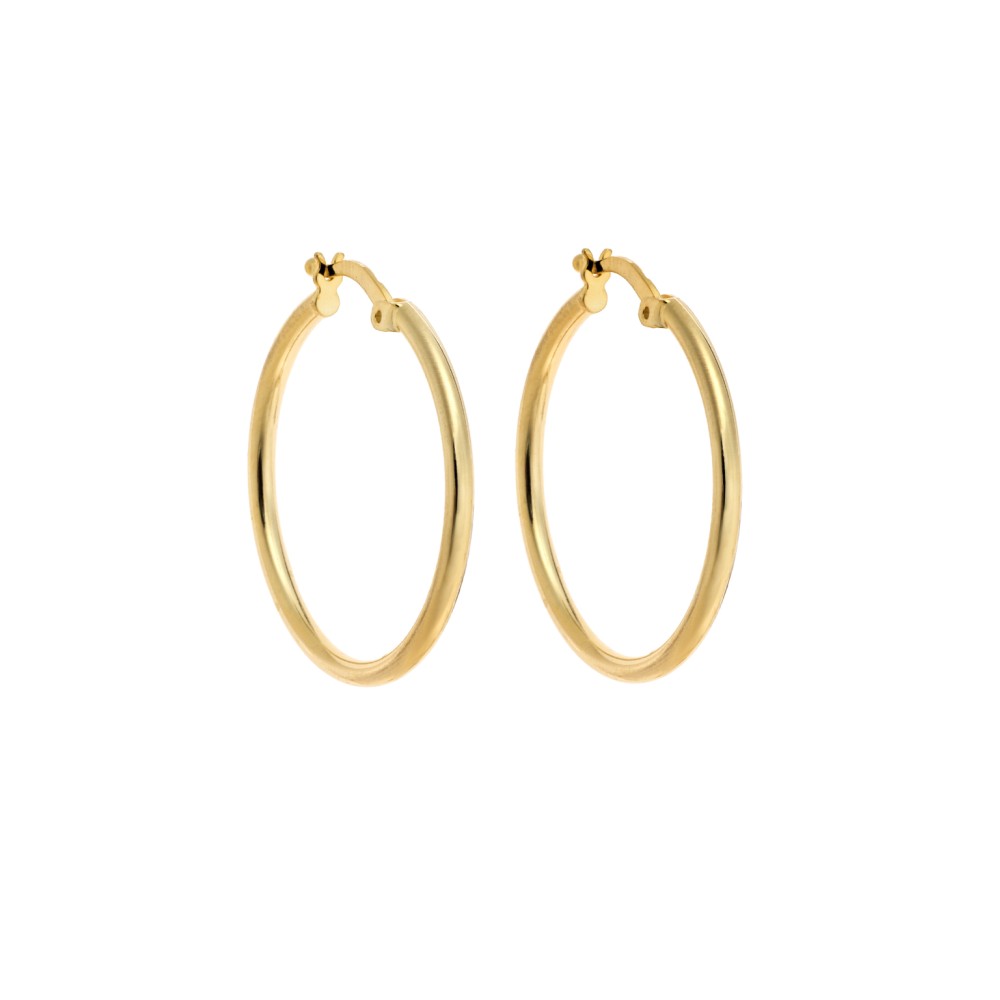 Σκουλαρίκια Γυναικεία Senza από επιχρυσωμένο ασήμι 925, κρίκος - SSR3696-2AGD