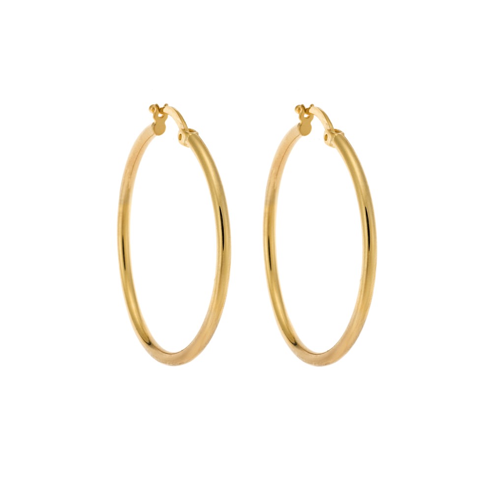 Σκουλαρίκια Γυναικεία Senza από επιχρυσωμένο ασήμι 925, κρίκος - SSR3696-3GD