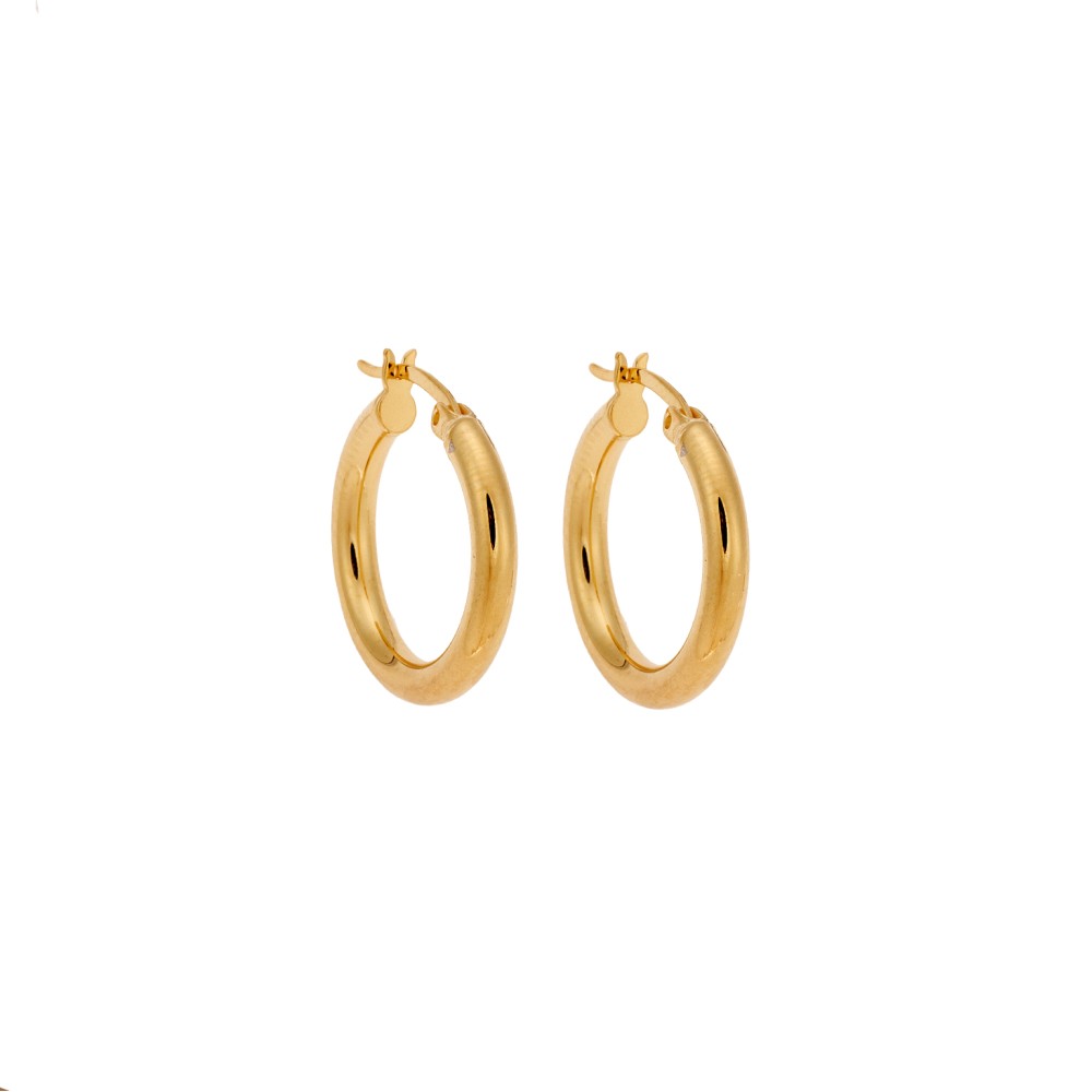 Σκουλαρίκια Γυναικεία Senza από επιχρυσωμένο ασήμι 925, κρίκος - SSR3697-1GD