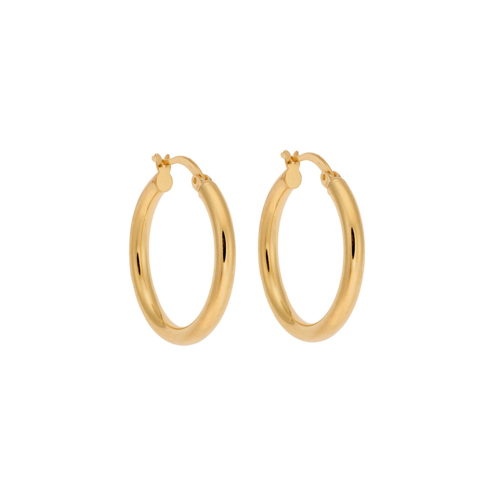 Σκουλαρίκια Γυναικεία Senza από επιχρυσωμένο ασήμι 925, κρίκος - SSR3697-2GD