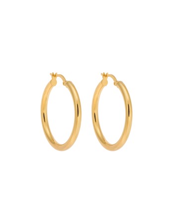 Σκουλαρίκια Γυναικεία Senza από επιχρυσωμένο ασήμι 925, κρίκος - SSR3697-3GD