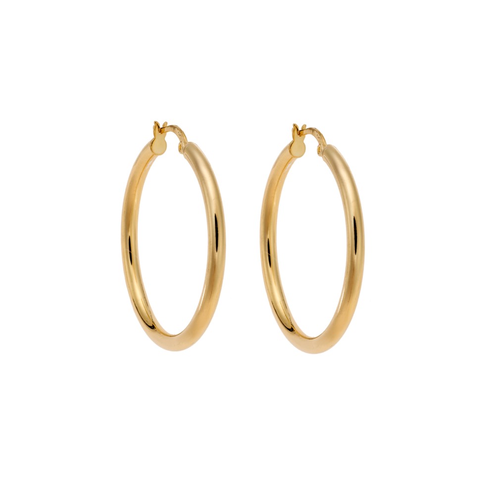 Σκουλαρίκια Γυναικεία Senza από επιχρυσωμένο ασήμι 925, κρίκος - SSR3697-4GD