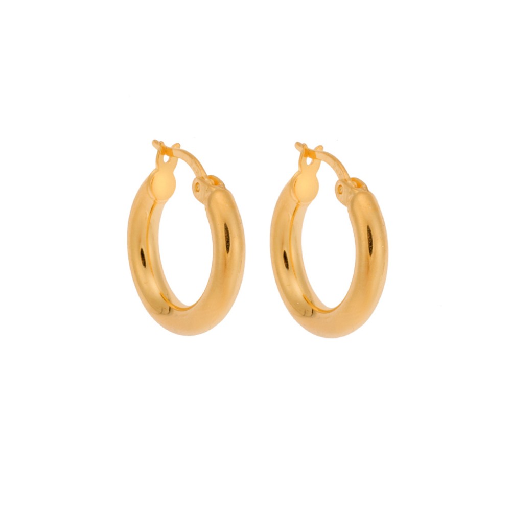 Σκουλαρίκια Γυναικεία Senza από επιχρυσωμένο ασήμι 925, κρίκος - SSR3697GD