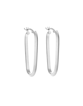 Σκουλαρίκια Γυναικεία Senza από ασήμι 925, κρίκος με μακρόστενο σχέδιο - SSR3702SR