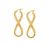 Σκουλαρίκια Γυναικεία Senza από επιχρυσωμένο ασήμι 925, κρίκος με μακρόστενο στριφογυριστό σχέδιο - SSR3703GD