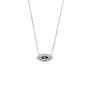 Κολιέ Senza Silver 925, Mπλε ματάκι με ζιργκόν - SSR3715SR