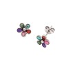 Σκουλαρίκια Senza από ασήμι 925, με πολύχρωμη μαργαρίτα - SSR3727SR