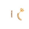 Σκουλαρίκια Κρίκοι Senza από επιχρυσωμένο ασήμι 925, με λευκά ζιργκόν - SSR3752GD
