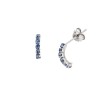 Σκουλαρίκια Κρίκοι Senza από ασήμι 925, με μπλε ζιργκόν - SSR3752SBL