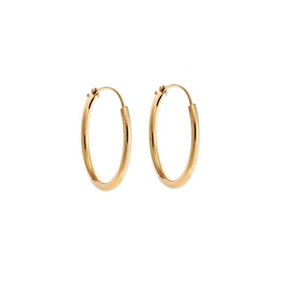 Σκουλαρίκια Κρίκοι Senza από επιχρυσωμένο ασήμι 925, 2.2mm - SSR3754GD