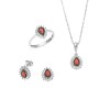 Σετ Γυναικείο Senza από ασήμι 925, Μοτίφ, σκουλαρίκια και δαχτυλίδι με κόκκινα ζιργκόν - SSR3755SRD