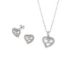 Σετ Γυναικείο Senza από ασήμι 925, Μοτίφ και σκουλαρίκια με λευκά ζιργκόν - SSR3758SR
