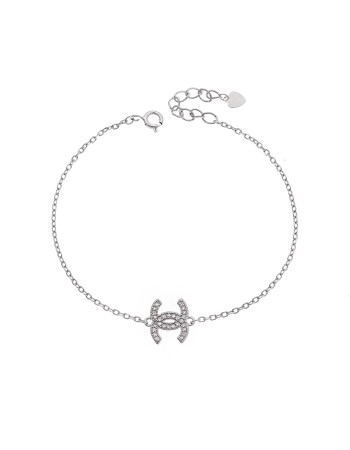 Βραχιόλι Γυναικείο Senza από ασήμι 925, με λευκά ζιργκόν - SSR3767SR
