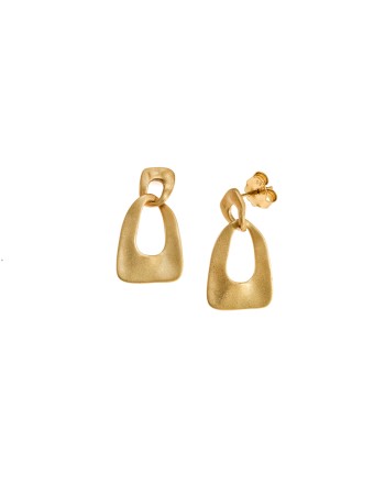 Σκουλαρίκια Senza από επιχρυσωμένο ασήμι 925, Ματ κρεμαστό - SSR3799GD