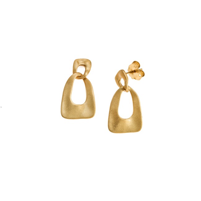 Σκουλαρίκια Senza από επιχρυσωμένο ασήμι 925, Ματ κρεμαστό - SSR3799GD