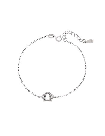 Βραχιόλι Γυναικείο Senza από ασήμι 925, κορώνα με λευκά ζιργκόν - SSR3819-1SR