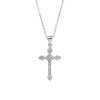 Μοτίφ Senza από ασήμι 925, Σταυρός με λευκά ζιργκόν - SSR3849SR
